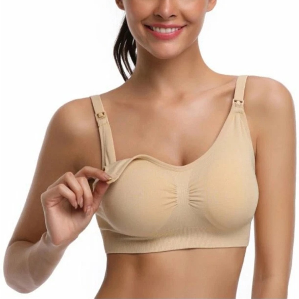 UNDER CONTROL NURSING BRA TAN MATERNITY SIZE medium DROP CUP FEEDING